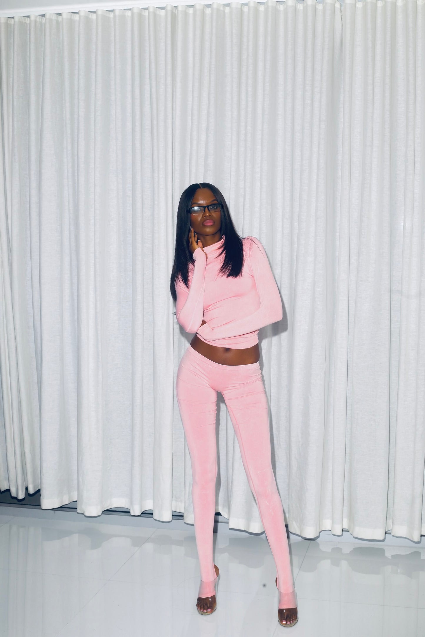 
                  
                    Seamless Logo Turtleneck (Pink)
                  
                