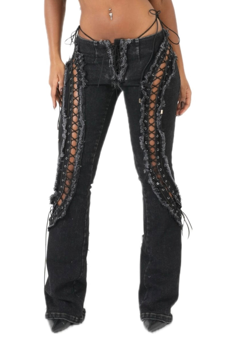 LOW RISERS (BLACK DENIM)