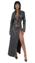 Load image into Gallery viewer, COCKY MAXI SKIRT (BLACK LEATHER)

